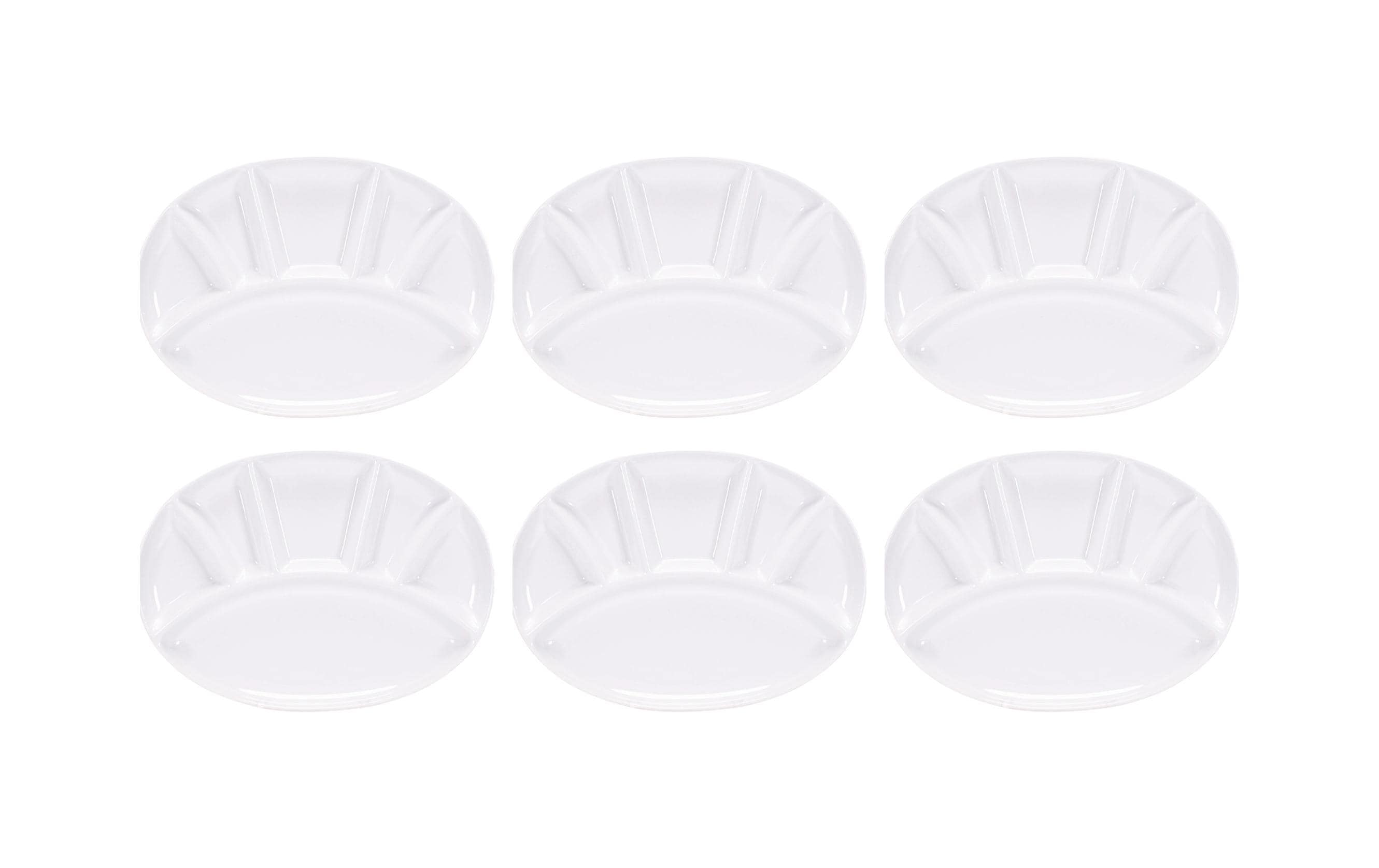 Kadastar Fleischfondue-Teller oval weiss 6 Stk. Keramik, 30 x 22 cm, weiss