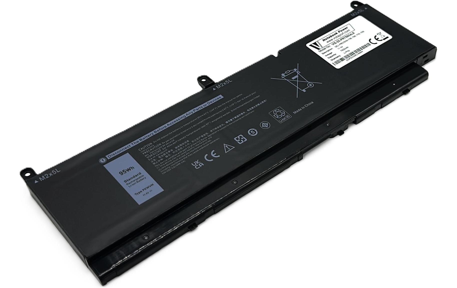 Vistaport Notebook Batteries für Dell Precision 7760,7560, 7750, 7550