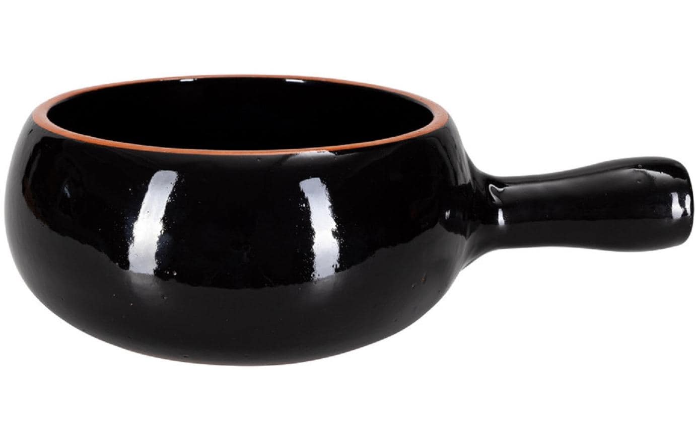 NOUVEL Caquelon Bombata-Nero-Shine Terracotta, schwarz, Ø 22 cm