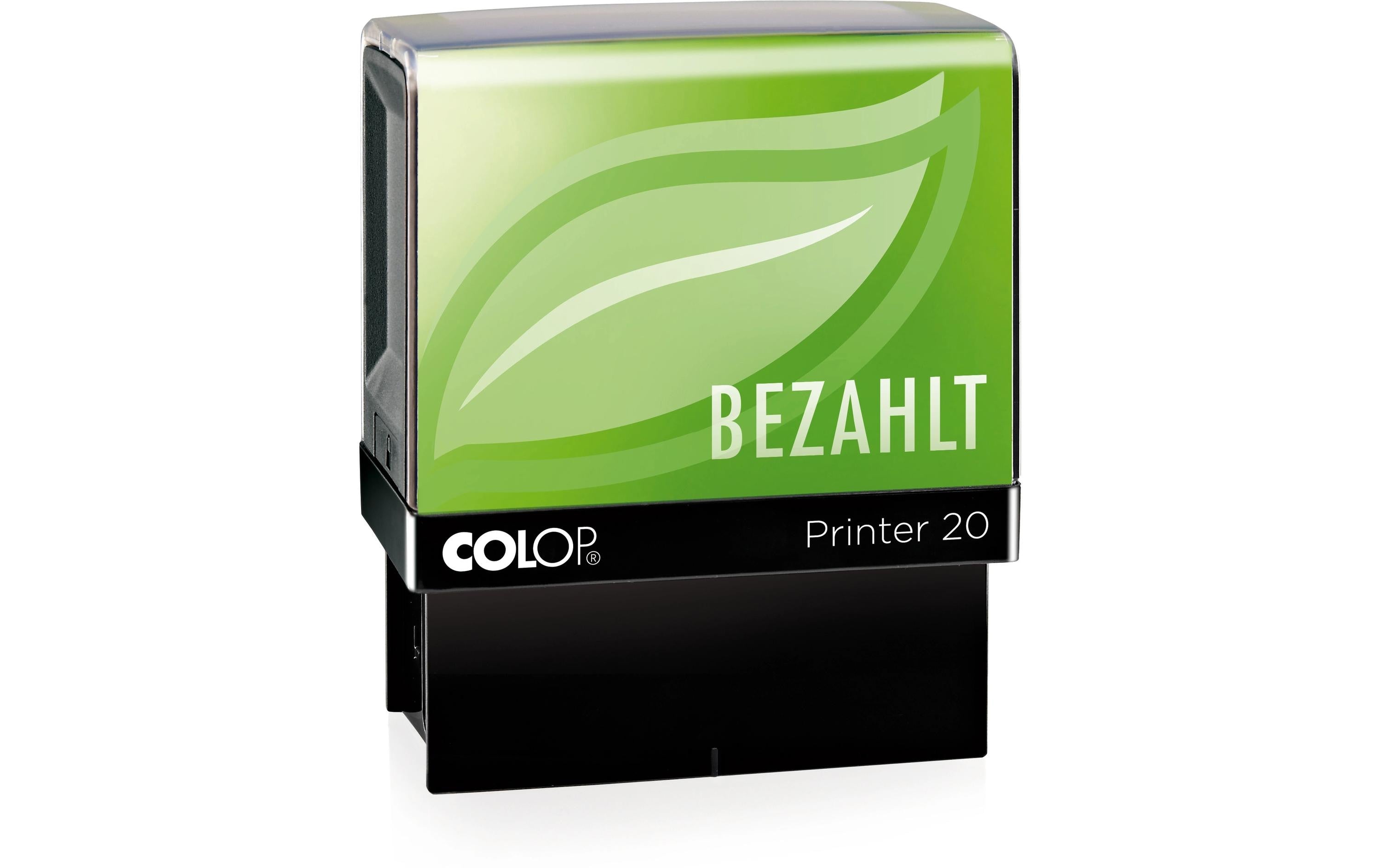 COLOP Stempel Printer 20 Green "BEZAHLT" aus 65-80% Kunststoff-Recycling