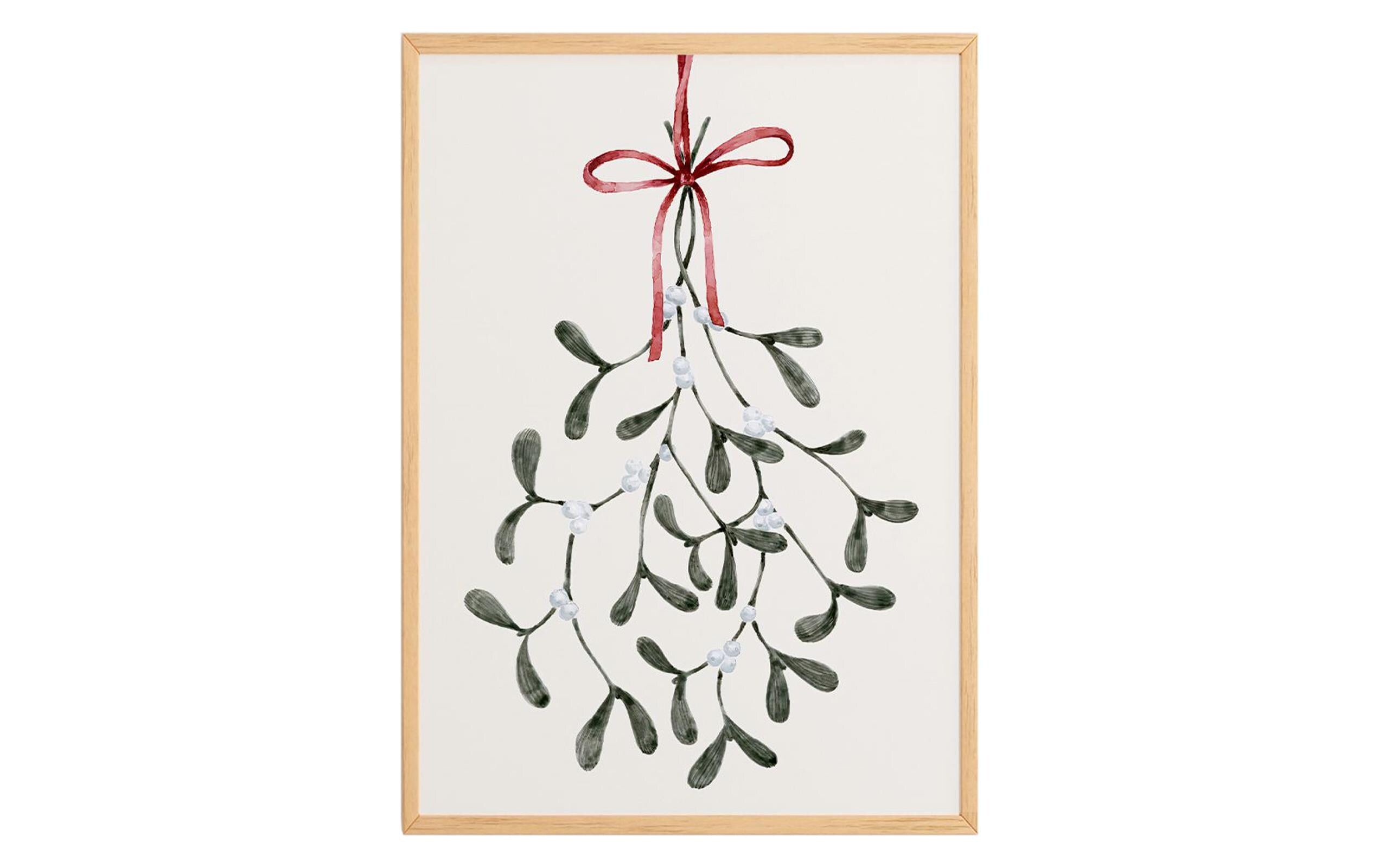 Wallxpert Weihnachtsbild "Mistletoe" 33x48 cm, 100% MDF, mit Holzrahmen