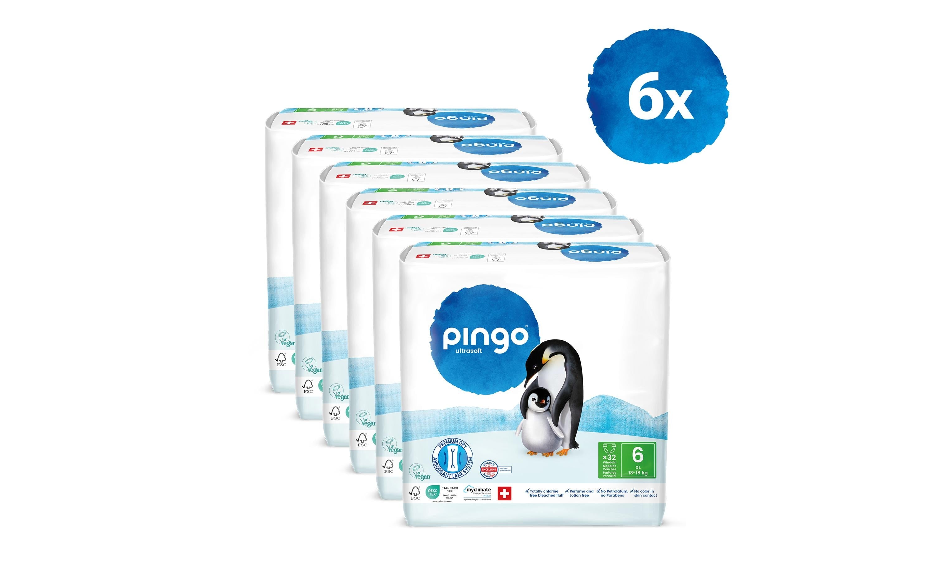 Pingo Windeln Monatsbox 6 X-Large 13-18 kg / 192 Stk.