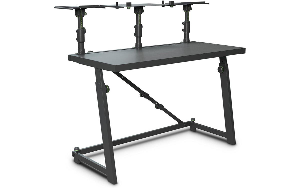 Gravity GFDJT01 DJ Tisch mit flexibler Lautsprecher und Laptop Ablag