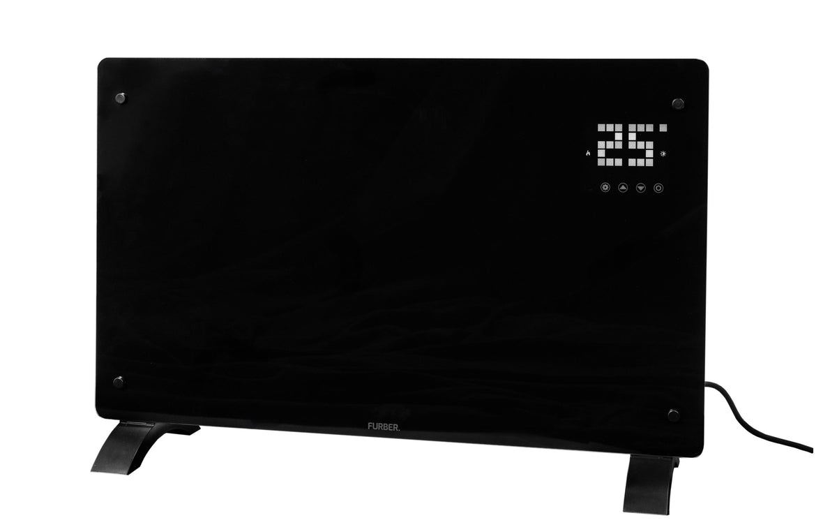 FURBER Konvektorheizung SAVI 20 schwarz Glasfront, 2000W, LED Display, wifi