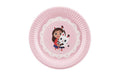 Partydeco Teller Gabbys Dollhouse pink, 18 cm, 6 Stück, Pappe