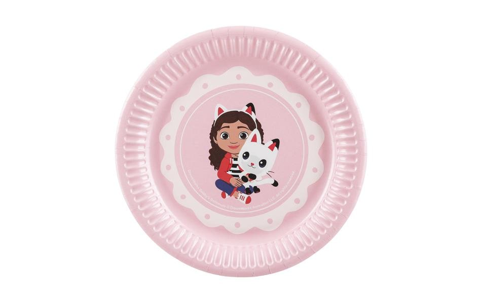 Partydeco Teller Gabbys Dollhouse pink, 18 cm, 6 Stück, Pappe