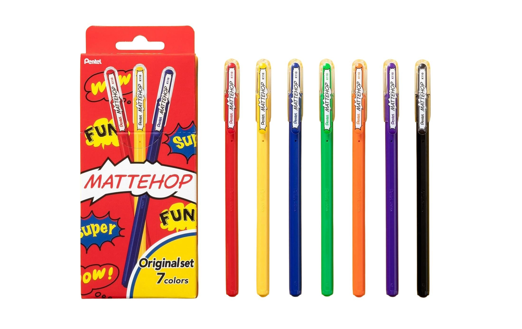 Pentel Gel Roller Mattehop Original Set mit 7 Farben