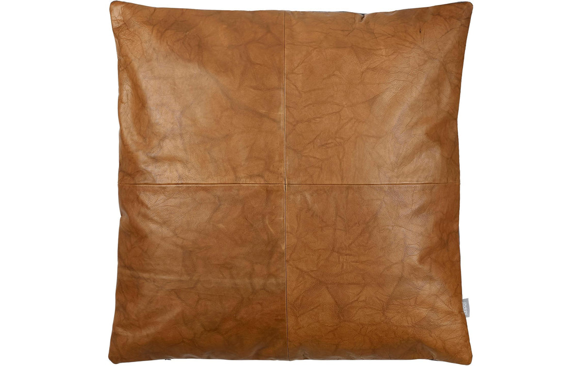 Södahl Kissen 60 x 60 cm Leder Lodge , Black/Tobacco