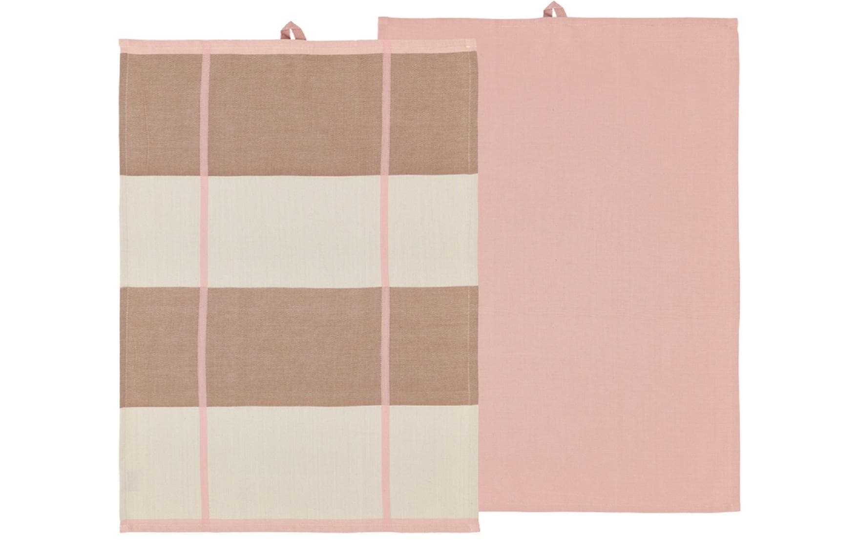 Södahl Geschirrtuch 50 x 70 cm 2 Stck. Blocks, Rose