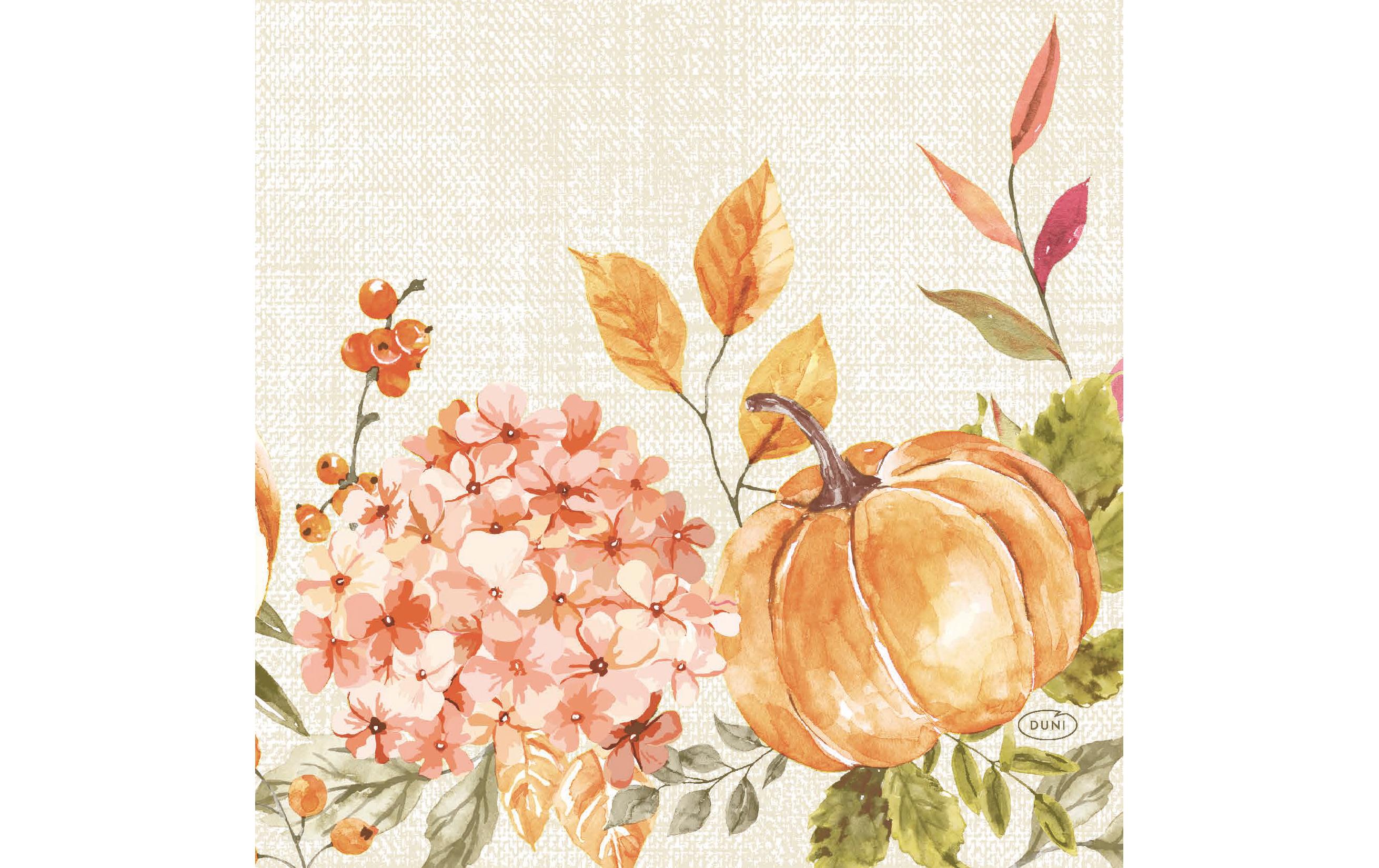 Duni Servietten 3-lagig Spicy Pumpkin 33x33cm, 50 Stück