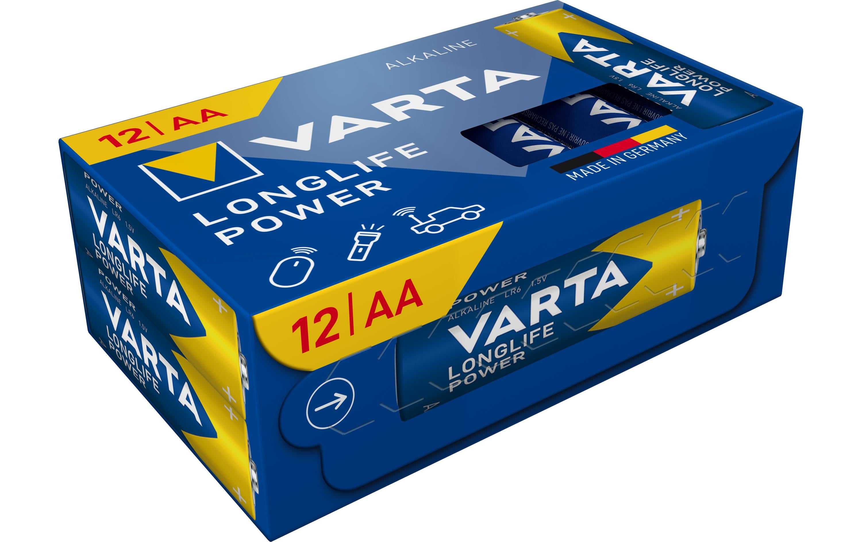 VARTA Longlife Power AA, 1.5V, 12Stk vergl. Typ LR06, MIGNON, AM3, AA