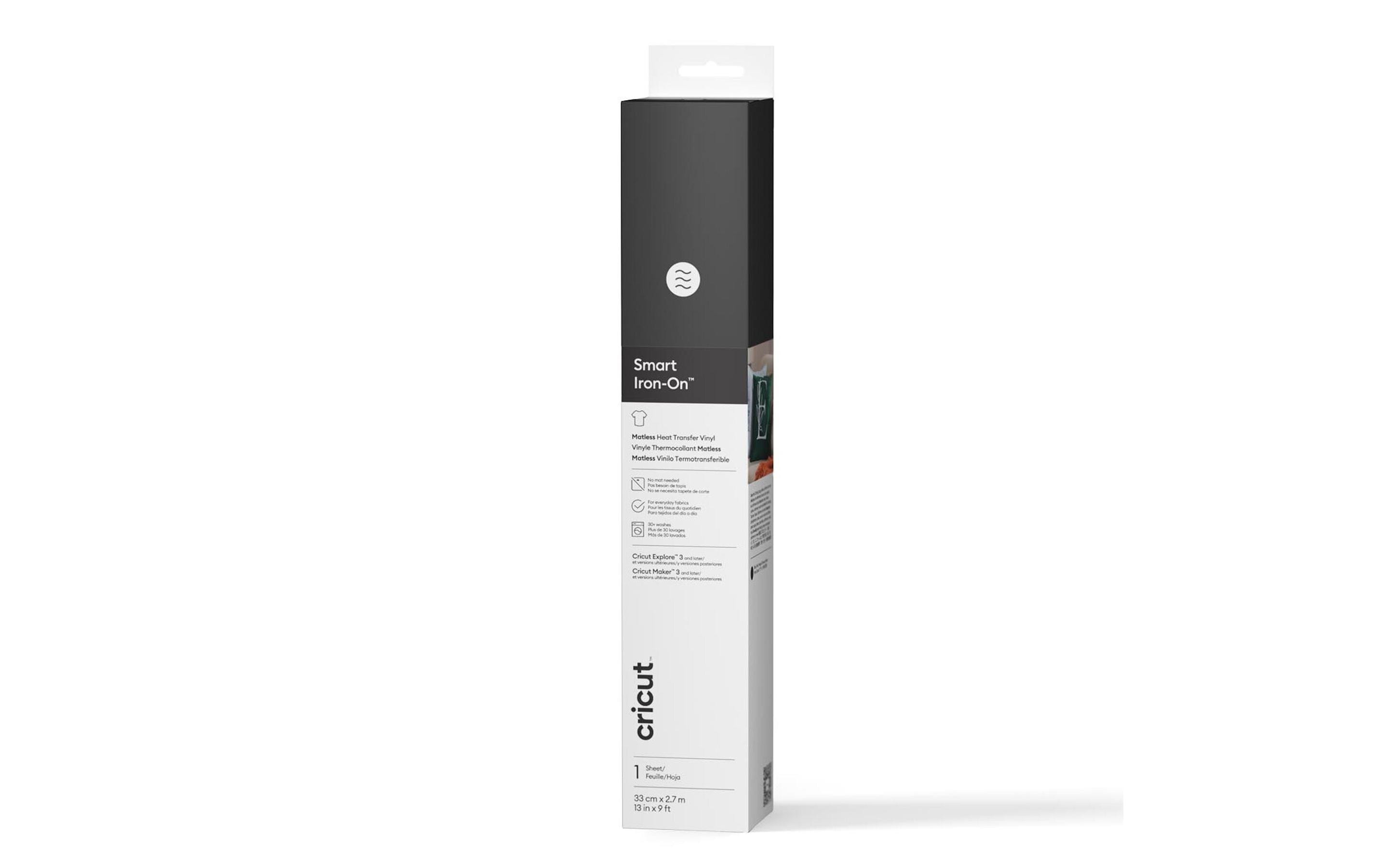 Cricut Aufbügelfolie Smart Schwarz 1 Rolle à 33 x 273 cm, Maker& Explore