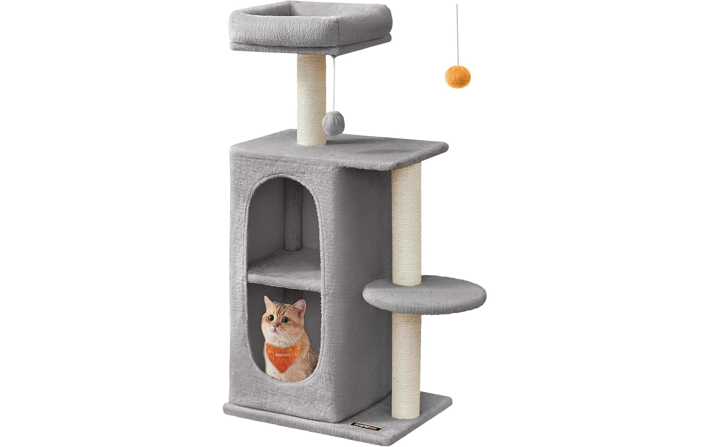 Feandrea Kratzbaum klein hellgrau 45 x 35 x 101 cm