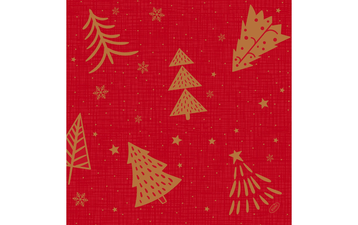 Duni Servietten 4-lagig Shimmer Trees 40x40cm, 50 Stück