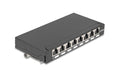 Delock Patchpanel 8 Port, Cat.6A, LSA Schwarz, Tisch/Wand/Hutschienenmontage