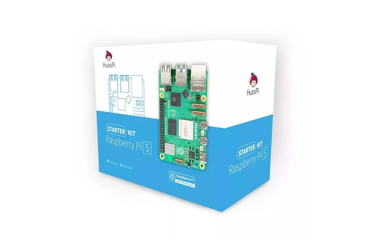 HutoPi Raspberry Pi5, 16GB Set Pi 5 16GB, 32GB SD, PSU, Case, HDMI