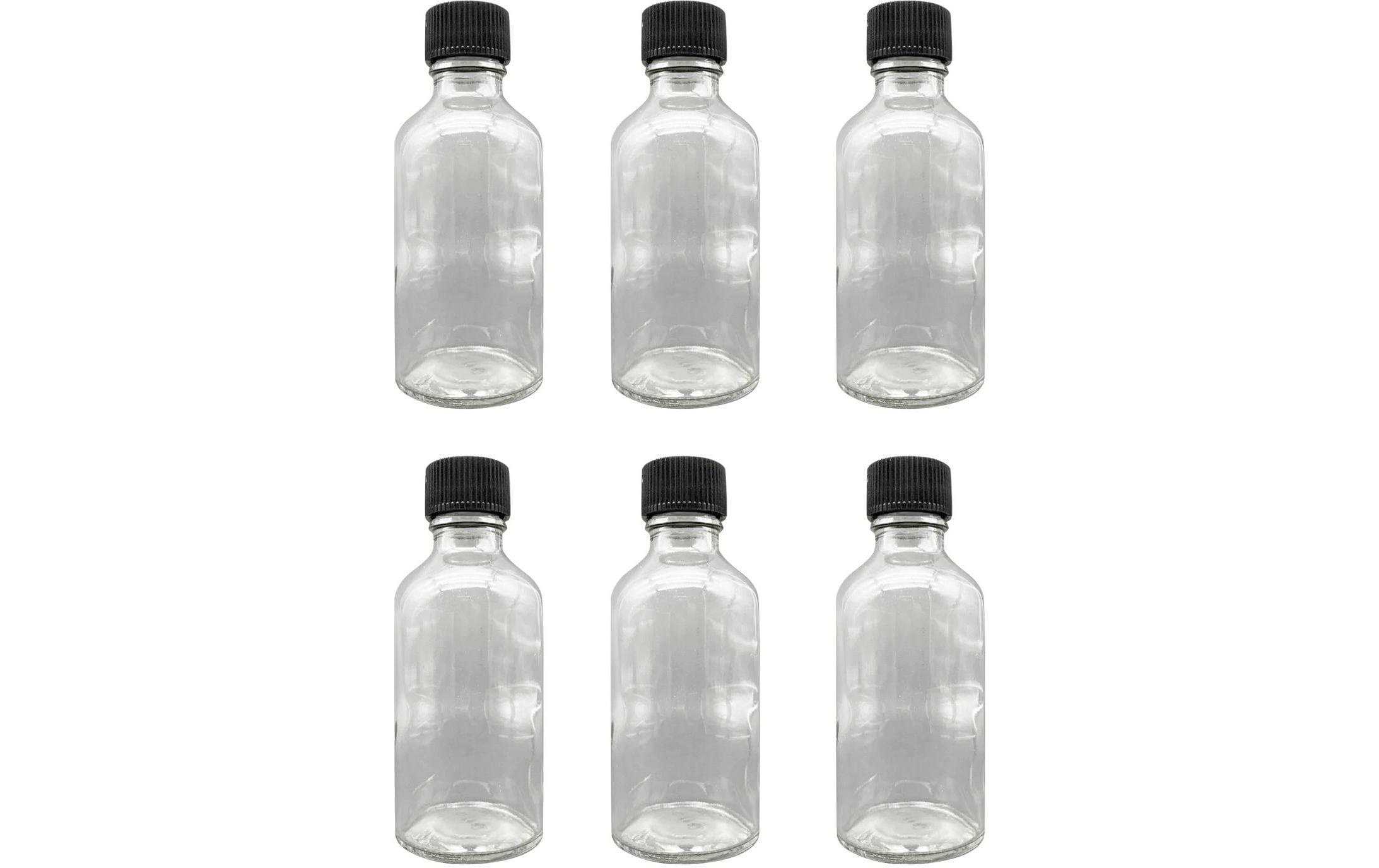 Hermia Einmachflasche 50 ml 6 Stück Glas, schwarzer Deckel