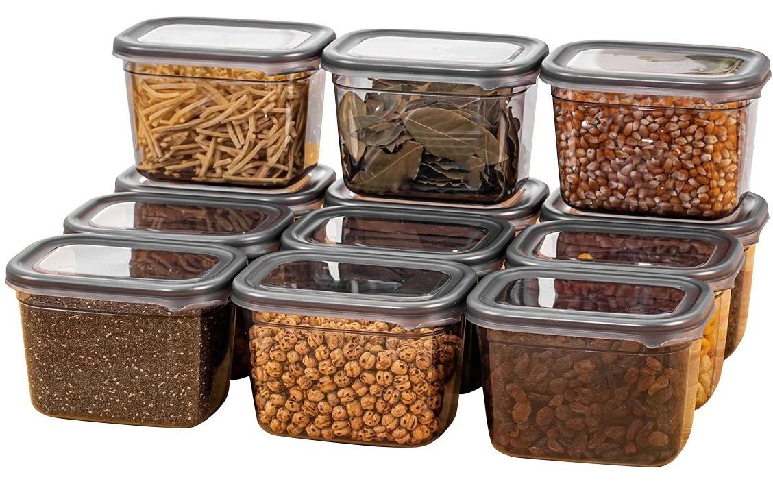 Hermia Vorratsdosen-Set 12-teilig anthrazit 12x 800ml, 100% Plastik