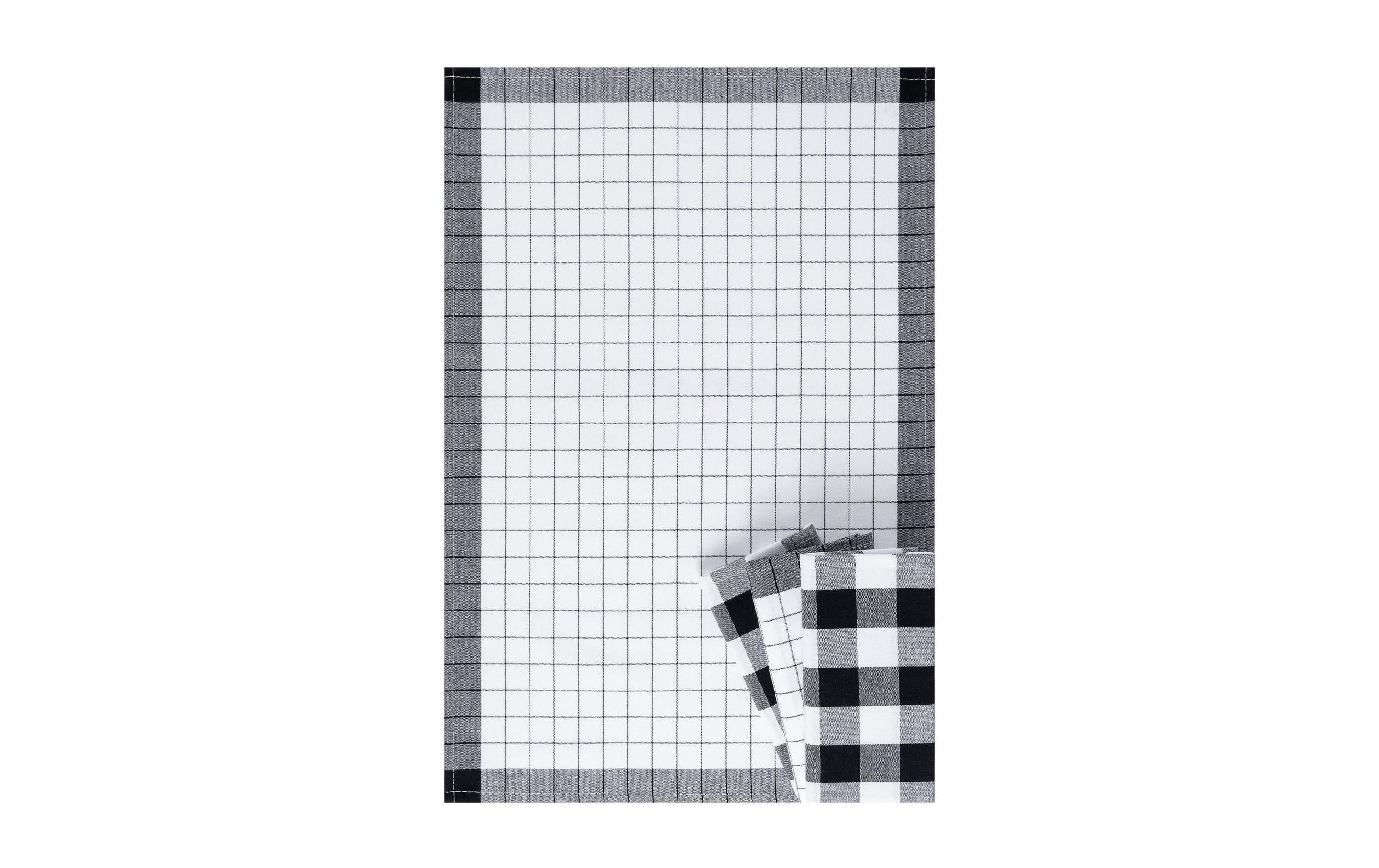 Hermia Geschirrtuch Madrid schwarz/weiss 4 Stück, 85% Baumwolle, 15% Polyester