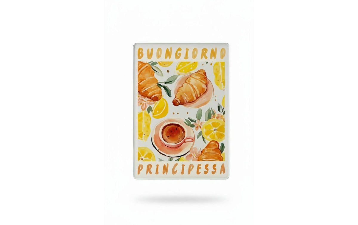 Hermia Schneidebrett Buongiorno Principessa 20x30 cm, aus gehärtetem Glas