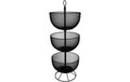 Hermia Früchtekorb 3-teilig schwarz 25x25x18 cm, totale Höhe 70xm, 100% Metall