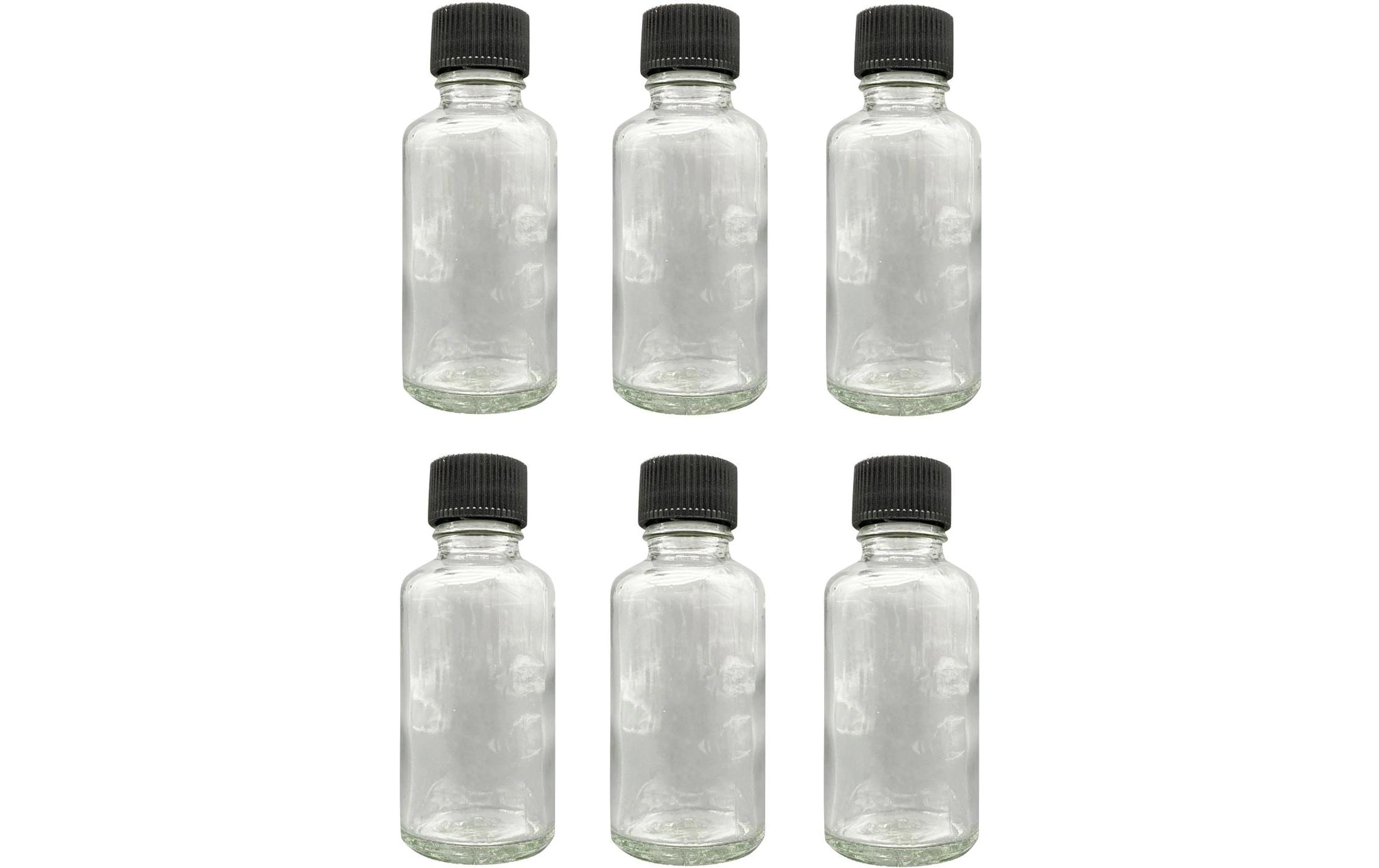 Hermia Einmachflasche 30 ml 6 Stück Glas, schwarzer Deckel