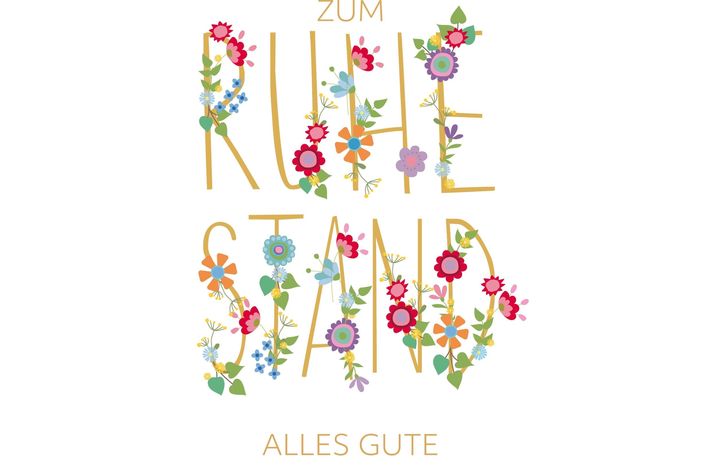 ABC Glückwunschkarte, blumige Buchstaben Format B6, 115 x 173 mm, mit Couvert