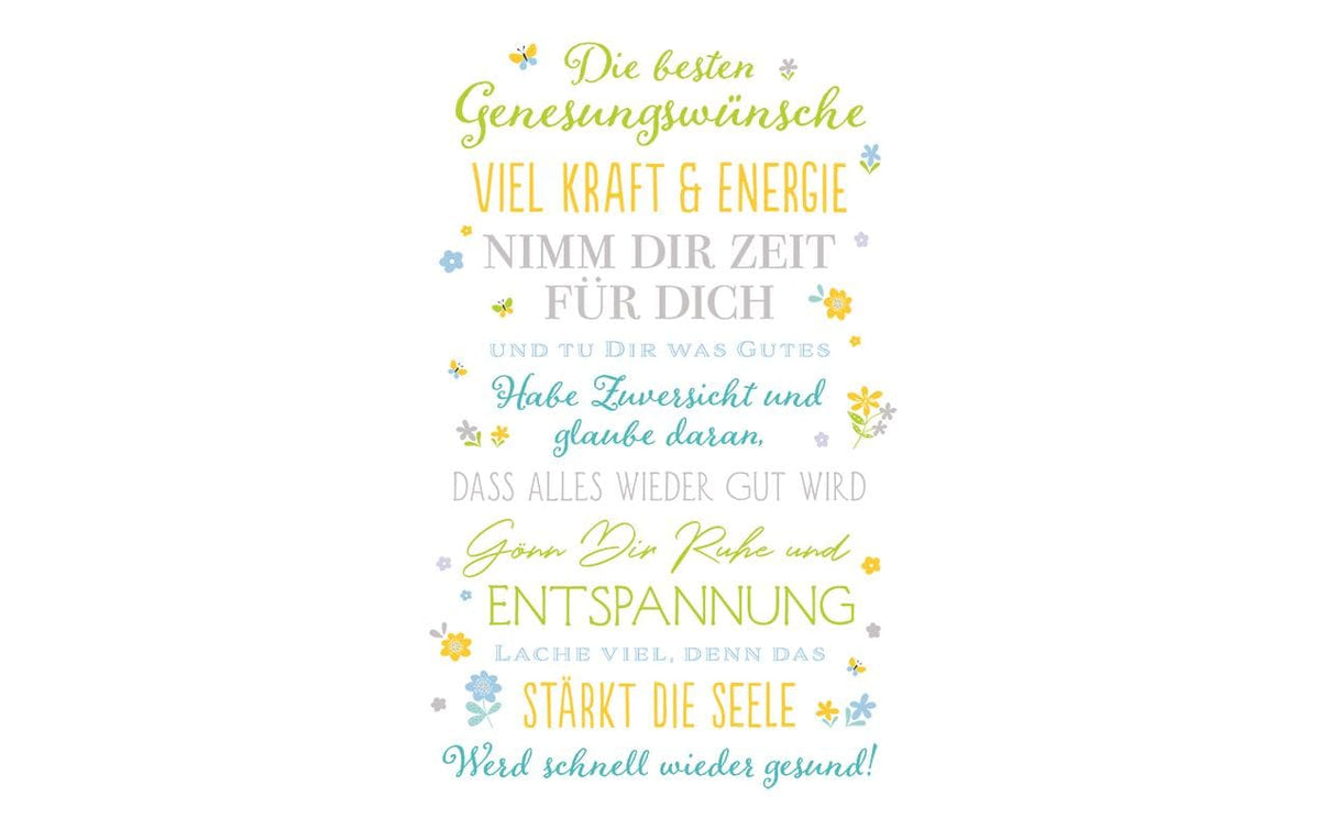 ABC Genesungskarte, besten Wünsche Format B6, 115 x 173 mm, mit Couvert