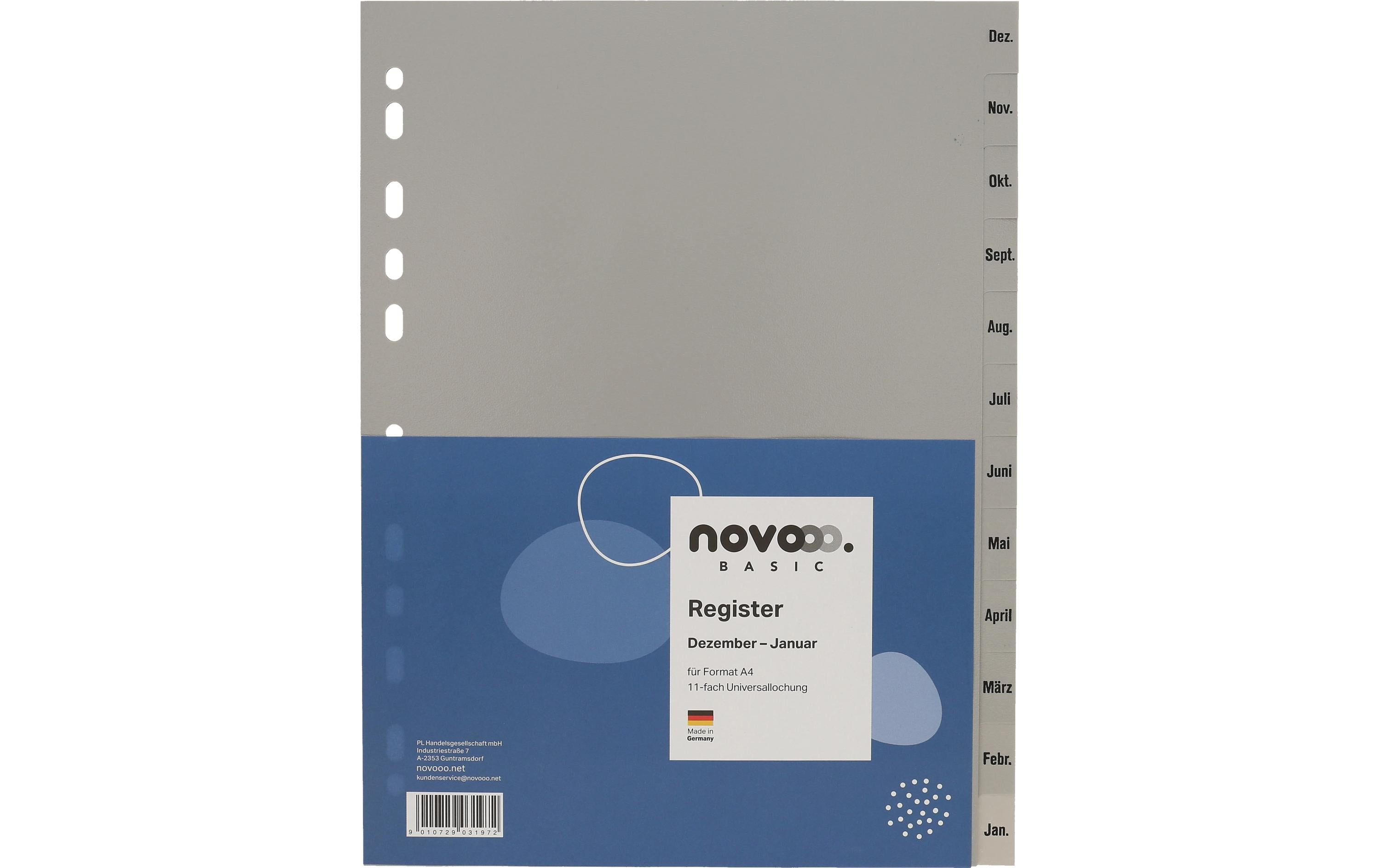 NOVOOO Register PP grau A4 40950 Dez-Jan DE