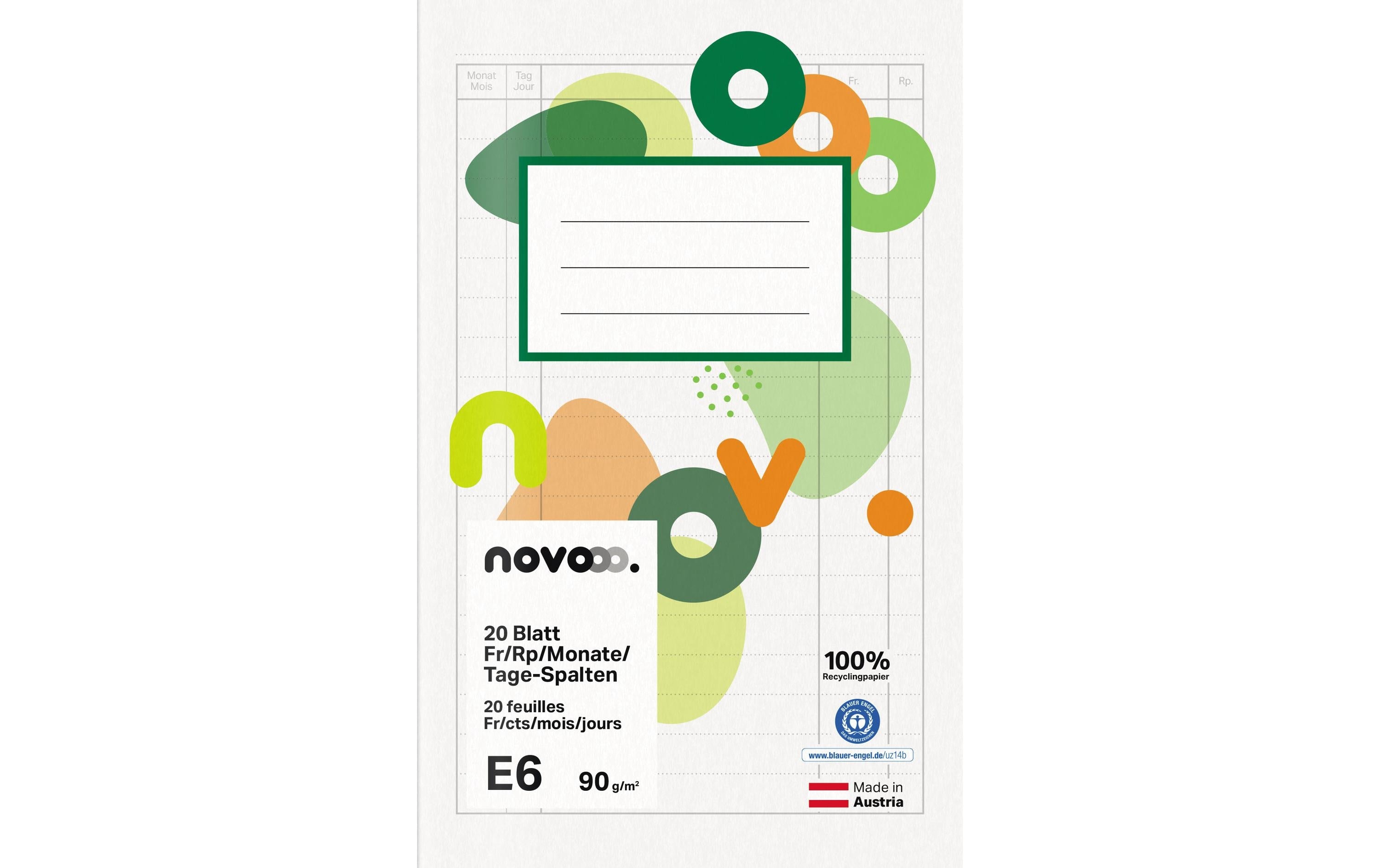 NOVOOO Heft E6 729767 Fr/Rp/Monate/Tage-Spalten  90g