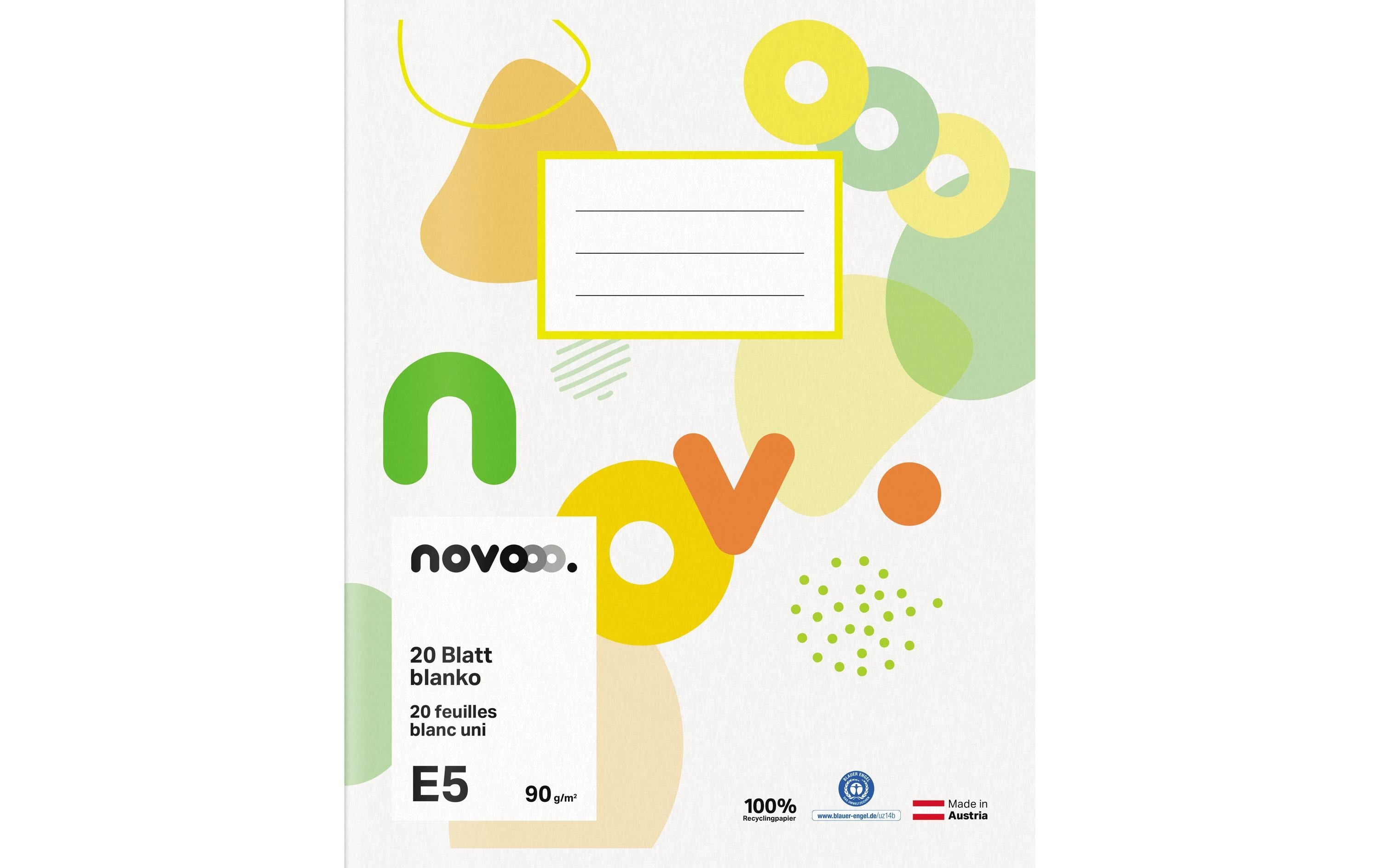 NOVOOO Schulheft E5, 20 Stück 729765 blanko90g