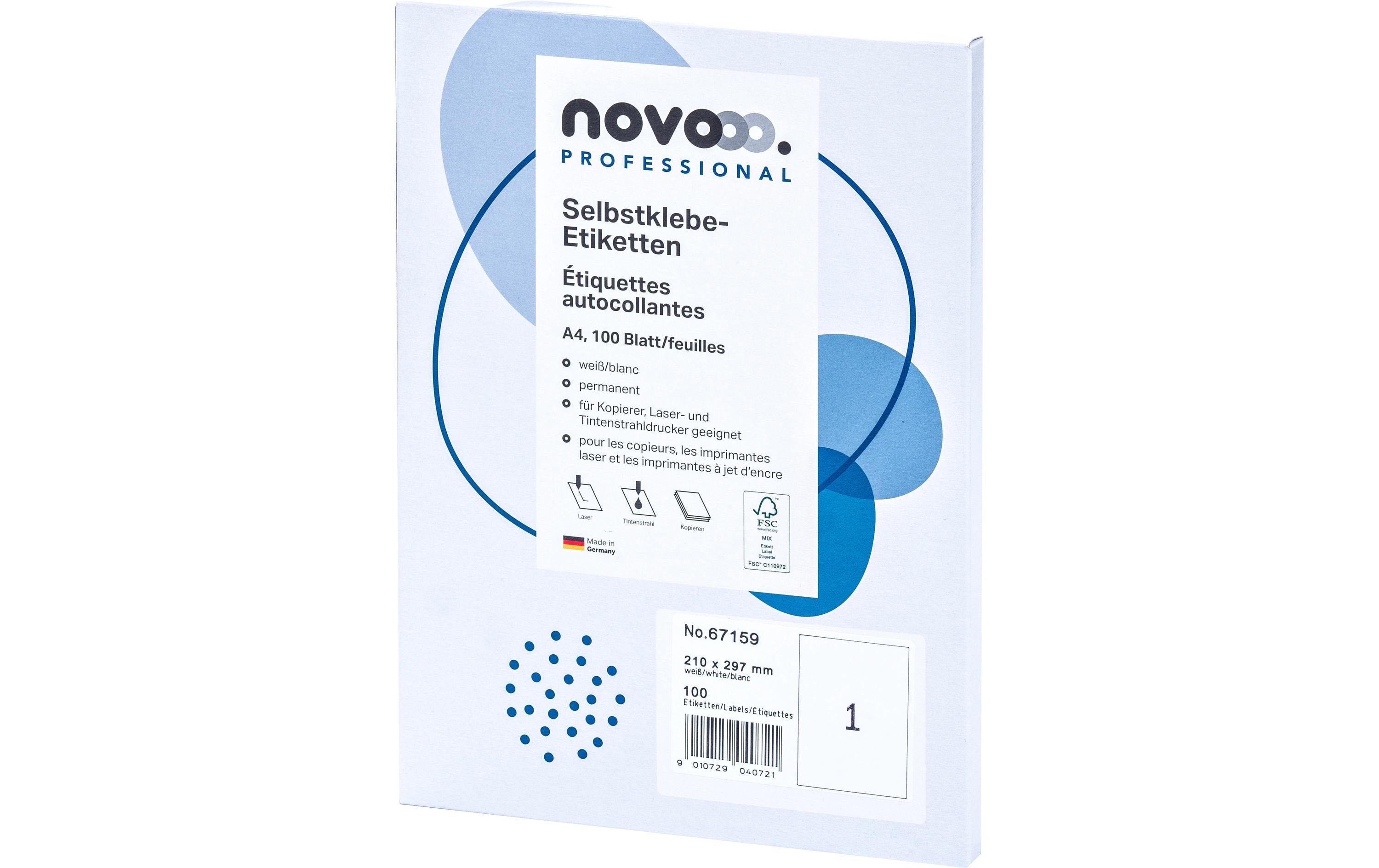 NOVOOO Etiketten  210x297mm 67159 weiss 100 Stück