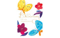 ABC Genesungskarte, Schmetterling Blumen Format B6, 115 x 173 mm, mit Couvert