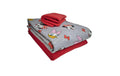 Stoff-Set French Terry Minnie Mouse rot, 2x1m Stoff, 1m Bund