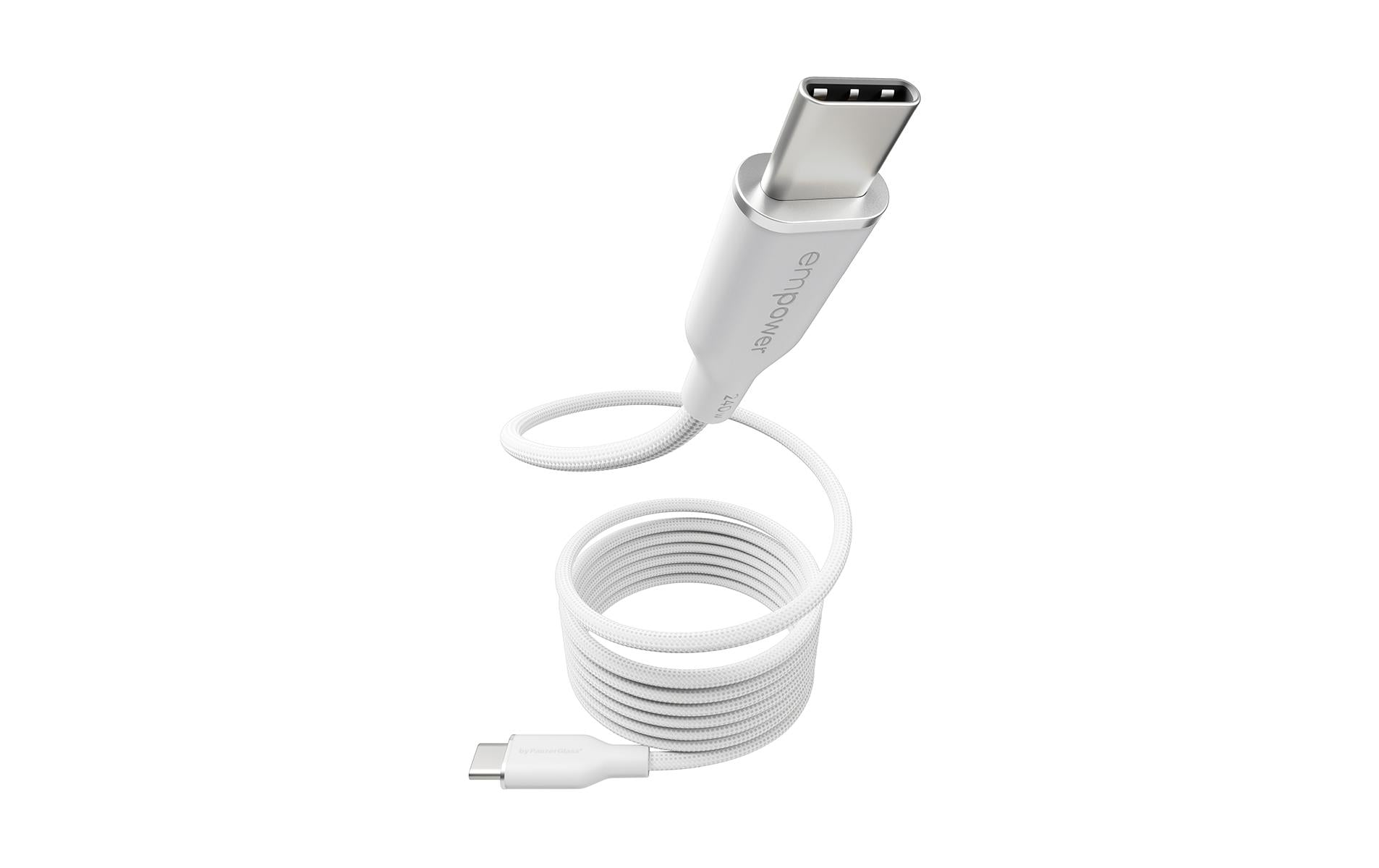 empower USB-Kabel C-C, 240W,1.5m,magnetisch weiss, USB 2.0, 240W, magnetisches RollUp