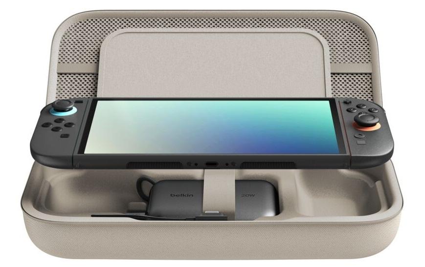 Belkin Tasche + 10K mAh Powerbank Nintendo Switch 2, Sandfarben