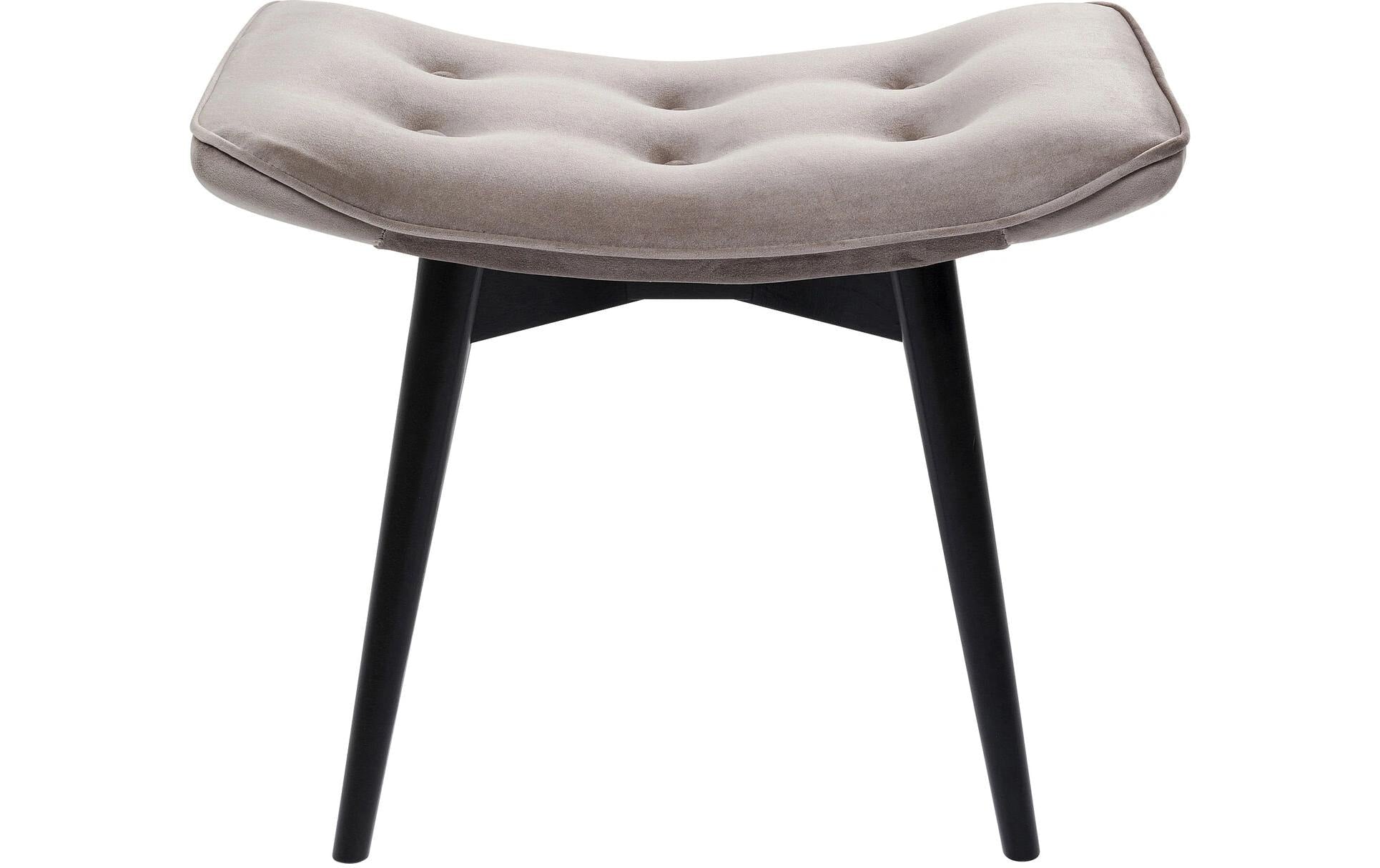 Kare Hocker Black Vicky Velvet Grau, 46 x 59 cm