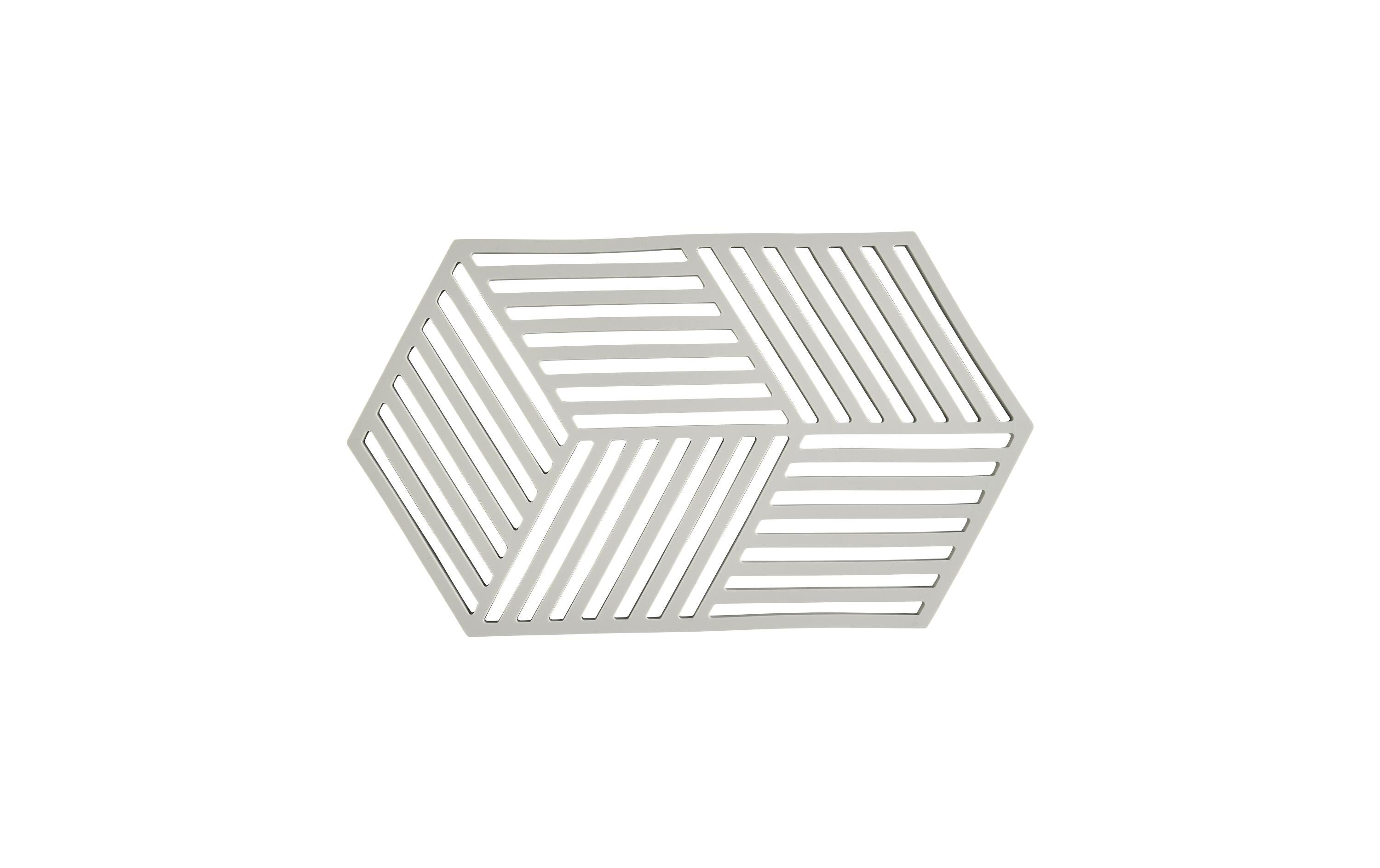 Zone Topfuntersetzer Hexagon, Hellgrau 24x14x0.9 cm (LxBxH), Silikon