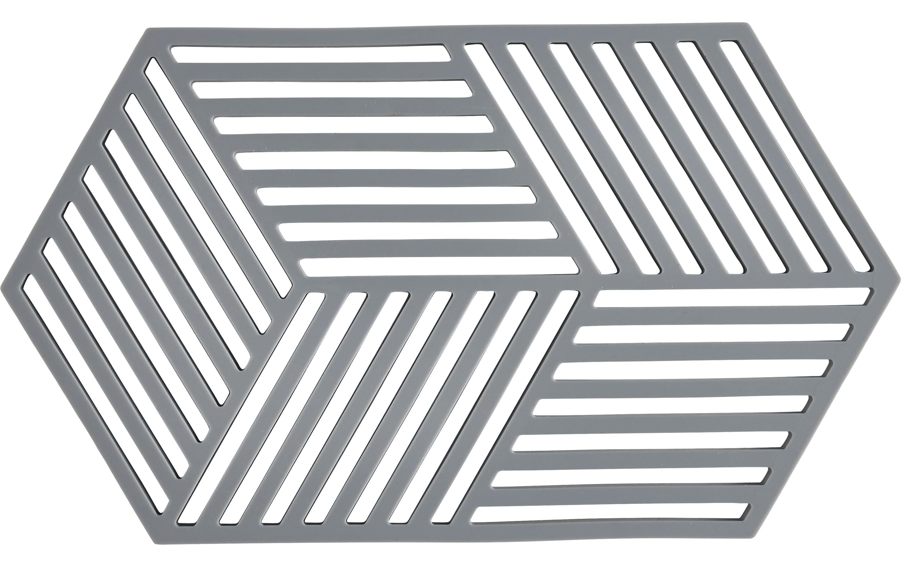 Zone Topfuntersetzer Hexagon, Grau 24x14x0.9 cm (LxBxH), Silikon
