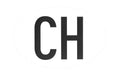 Hoheitszeichen "CH" ablösbar selbsthaftend, nicht magnetisch