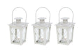COCON Laternen Mini 3er Set weiss Metall, Glas, 17x9x5.5cm