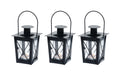 COCON Laternen Mini 3er Set schwarz Metall, Glas, 17x9x5.5cm