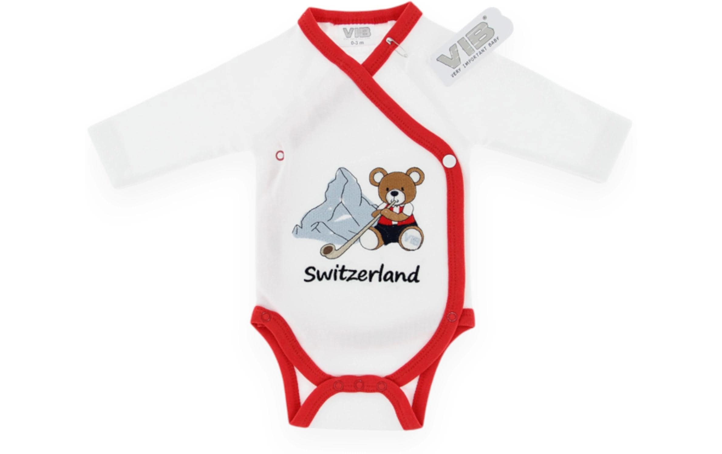 VIB Body Bär + Matterhorn + Switzerland weiss/rot
