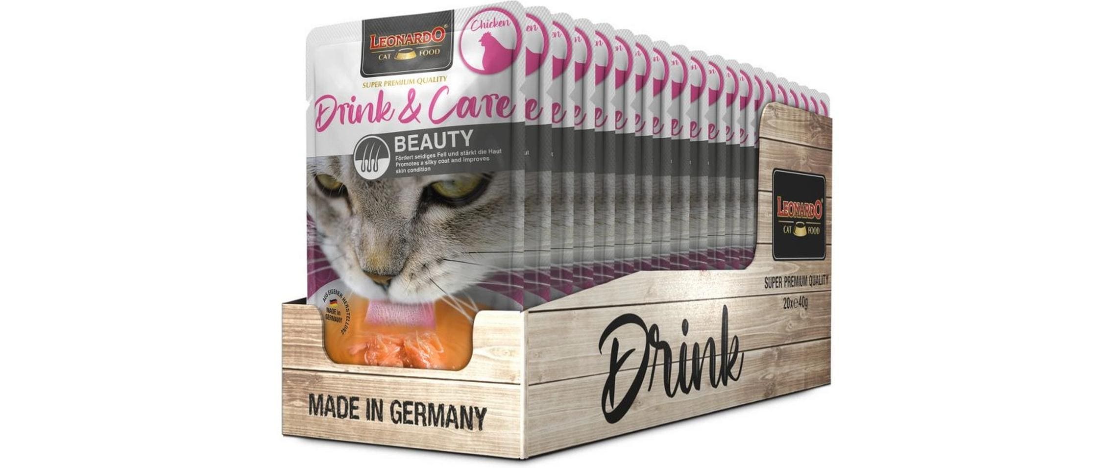 Leonardo Drink & Care Beauty Chicken Kit 20x40g