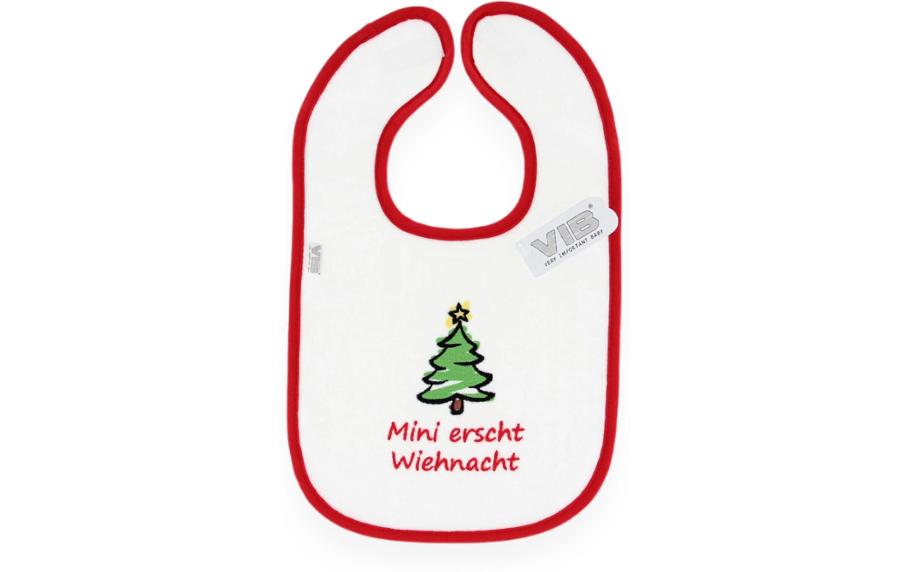 VIB Lätzchen Mini erscht Wiehnacht weiss/rot