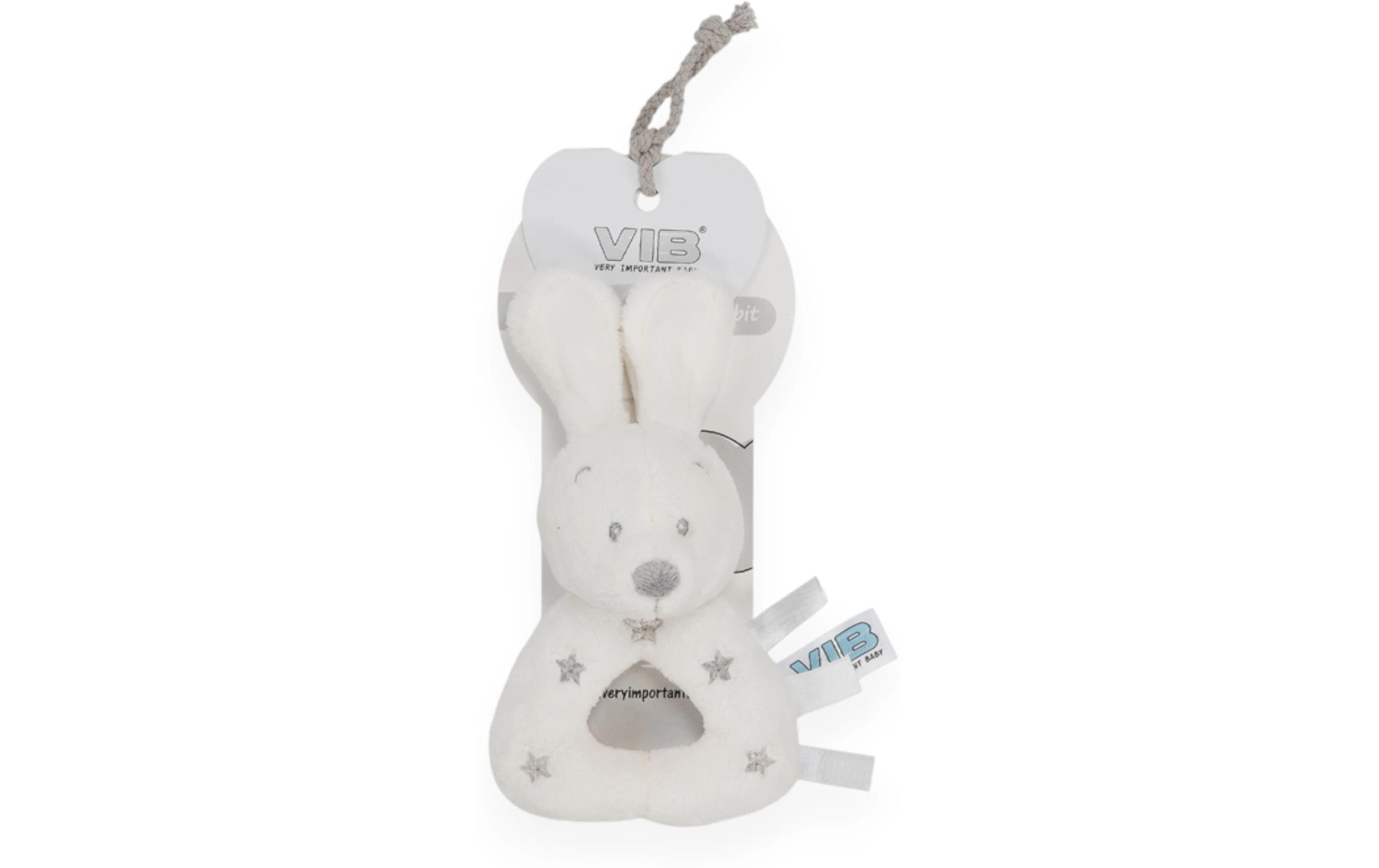 VIB Plüsch Rassel Hase weiss