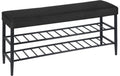 relaxdays Schuhbank mit 2 Ablagen 50 x 100 x 30, Schwarz
