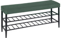 relaxdays Schuhbank mit 2 Ablagen 50 x 100 x 30, Grün