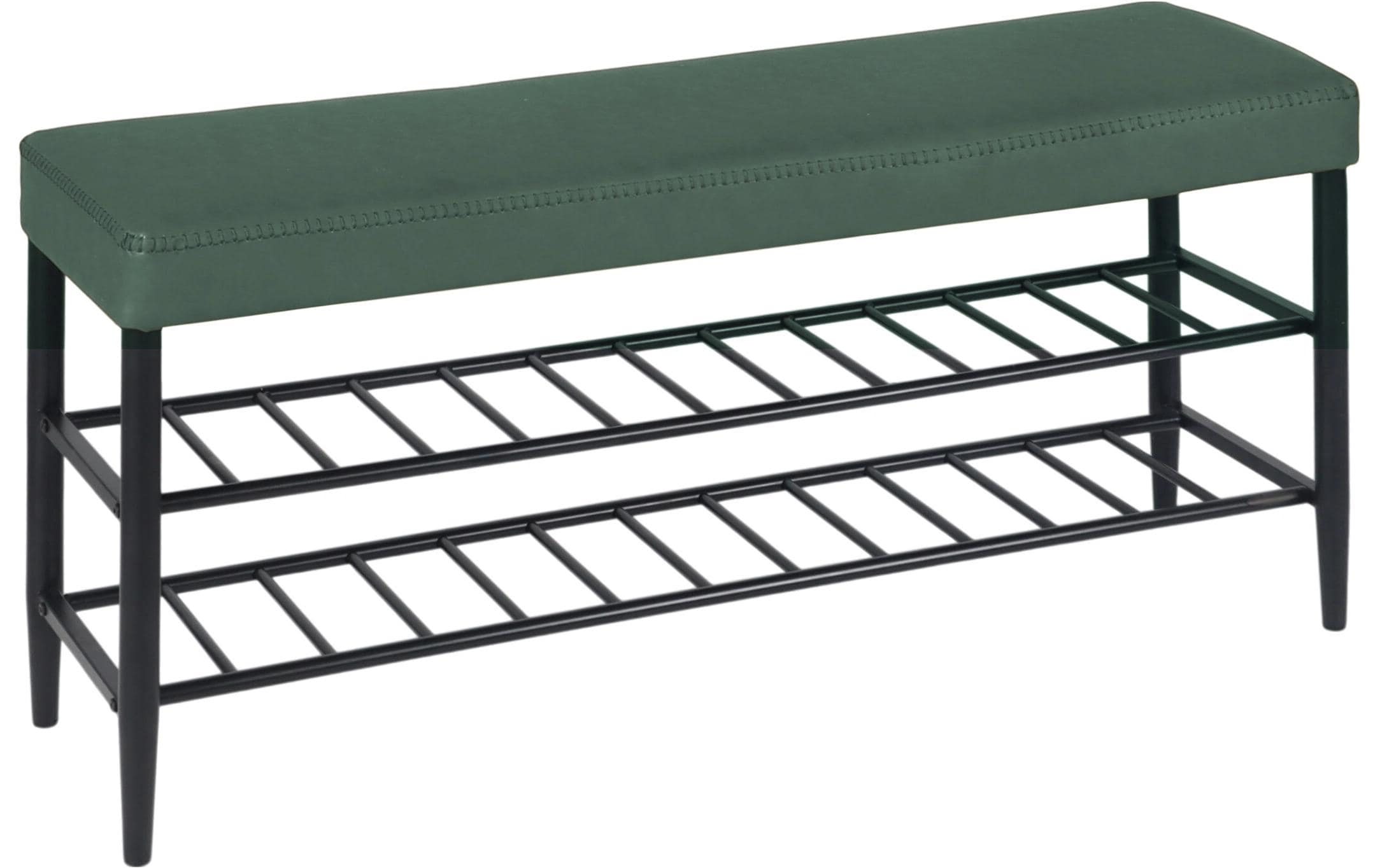relaxdays Schuhbank mit 2 Ablagen 50 x 100 x 30, Grün