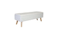 relaxdays Sitzbank mit Stauraum Leinen Material: MDF, Eukalyptusholz, Poly.